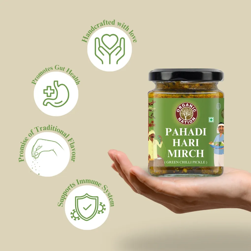 PAHADI HARI MIRCH (Green Chilli Pickle) view 6